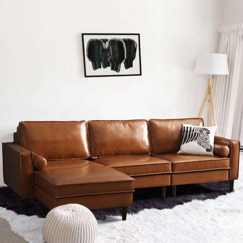 가구밸리 칼슨 가죽소파 4인용