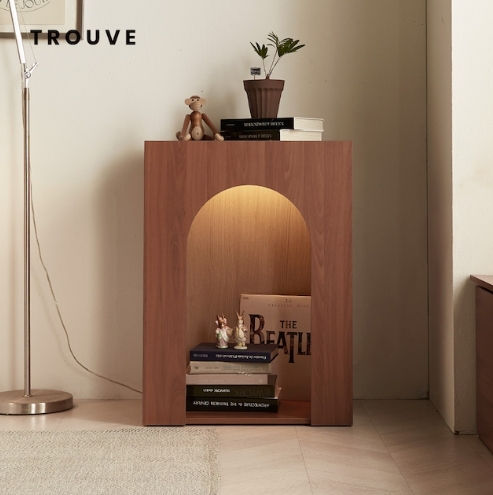 트루베 E0등급 감각 LED조명 벽난로 미니 수납장 600