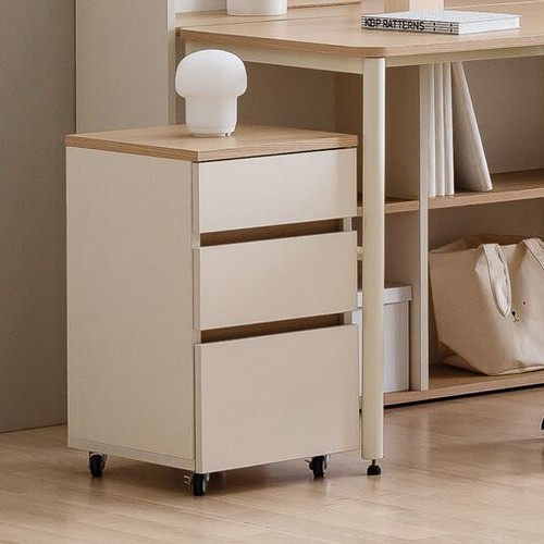 레이디가구 코튼 3단 보조서랍 이동식 책상 서랍장 350