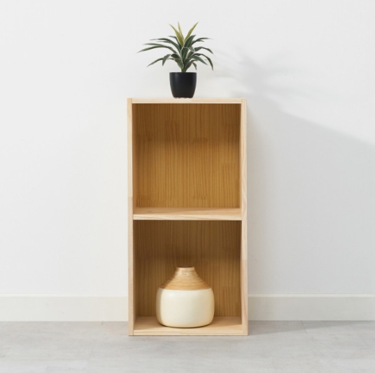 숲애 UV코팅 원목 공간박스 2단