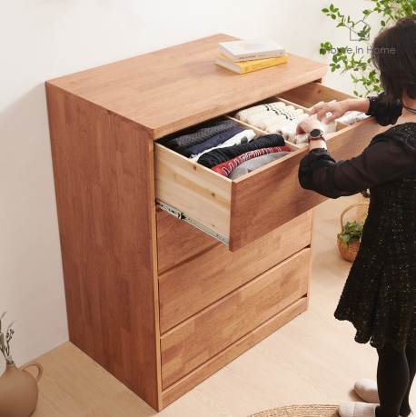홈인홈 원목 무빙 칸칸이 4단 서랍장 900