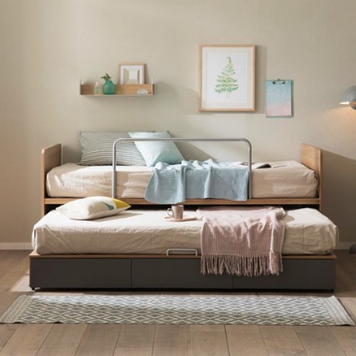 장인가구 피터 슬라이딩 수납 2단침대