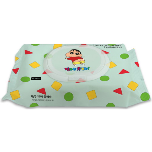 콜리 짱구는못말려 비데 물티슈 캡형 60매