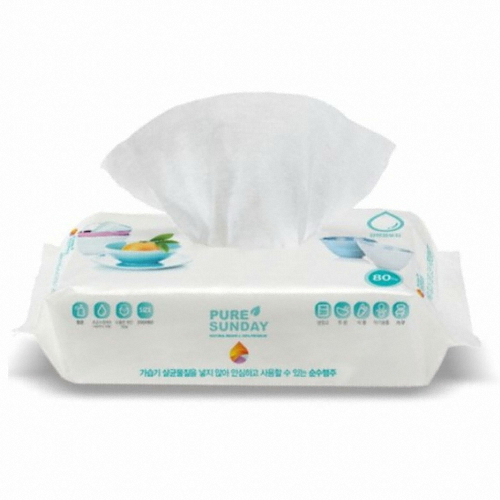 선우랜드 베이킹소다를 담은 주방행주 물티슈 리필형 80매