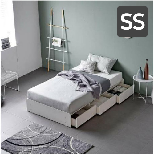 장인가구 소프트 빅서랍 3단 수납 침대 SS