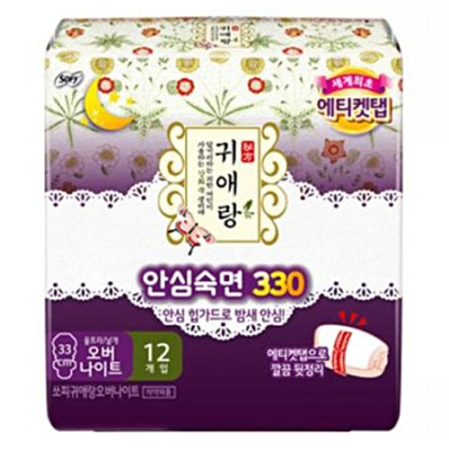 쏘피 귀애랑 안심숙면 330 오버나이트 12개