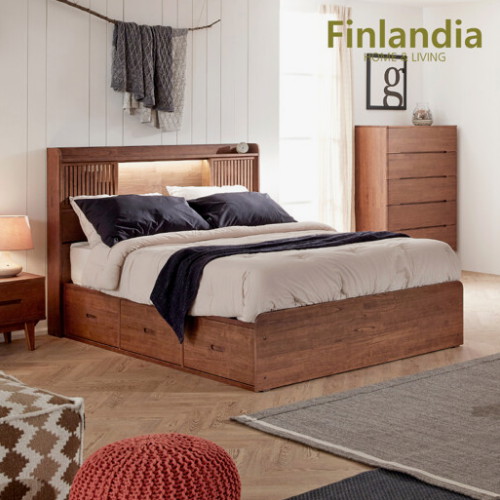 핀란디아 오로라 도어형 서랍형 LED침대 Q