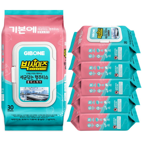 기본에 빅사이즈 세균닦는 행주티슈 플러스케어 캡형 30매