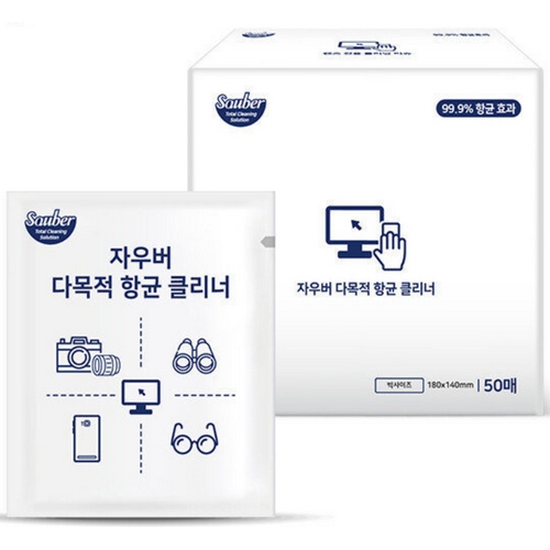 자우버  다목적 항균 클리너 물티슈 리필형 50매