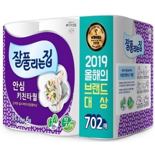 잘풀리는집 안심 키친타월 117매 (6입)