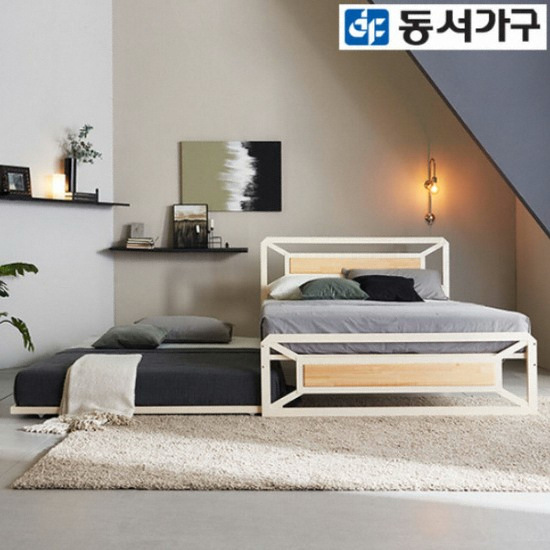 동서가구 유로밍 멀바우 편백나무 히든형 2단침대 SS+Q