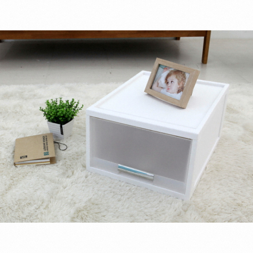 창신리빙  화인 화이트 스텝 서랍박스 36 2호1단