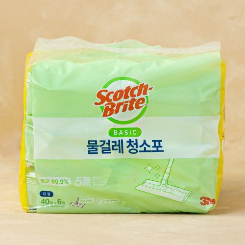 3M 스카치브라이트 베이직 물걸레 청소포 대형 40매