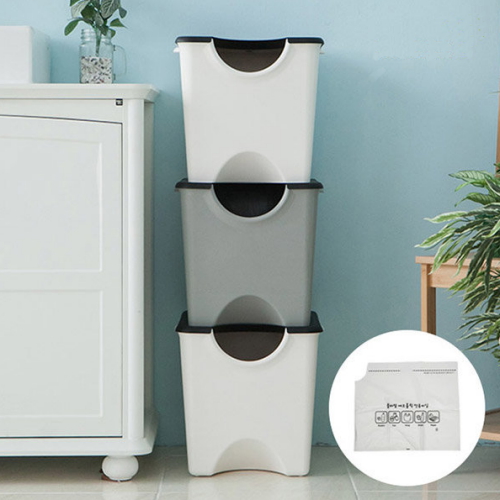 플라팜  에코홀릭 분리수거함 30L 3단 + 전용비닐 10매