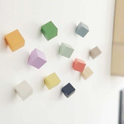 에이티  큐브 블럭 벽걸이 후크 원목