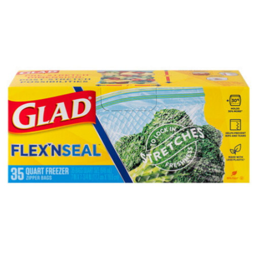 GLAD  플렉스앤씰 지퍼백 냉동 중형 17.7x19.6cm 35매