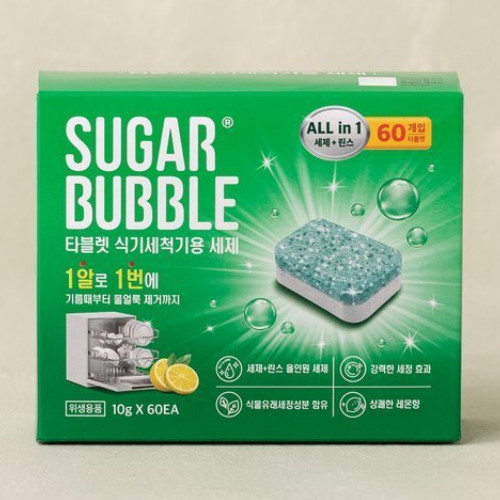 슈가버블 타블렛 식기세척기용 세제 60개입
