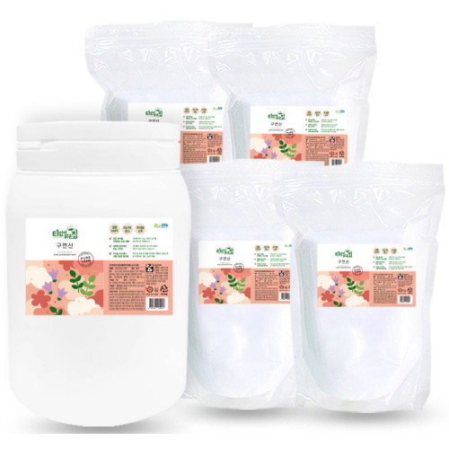 조이라이프 티없이맑은집 구연산 용기 1kg + (리필 1kg x 4개)