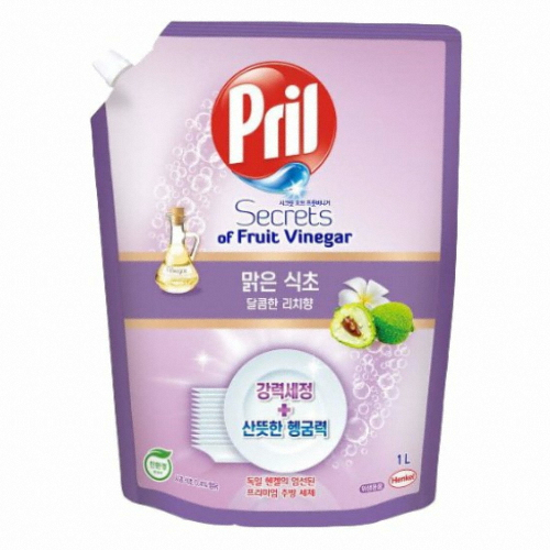 프릴 맑은식초 주방세제 달콤한 리치 리필 1L