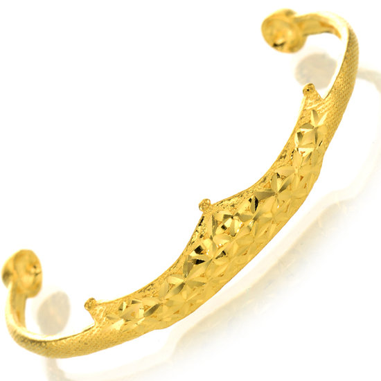 피주얼리  순금 백일팔지 돌팔지 왕관 모양 팔지 5.62g