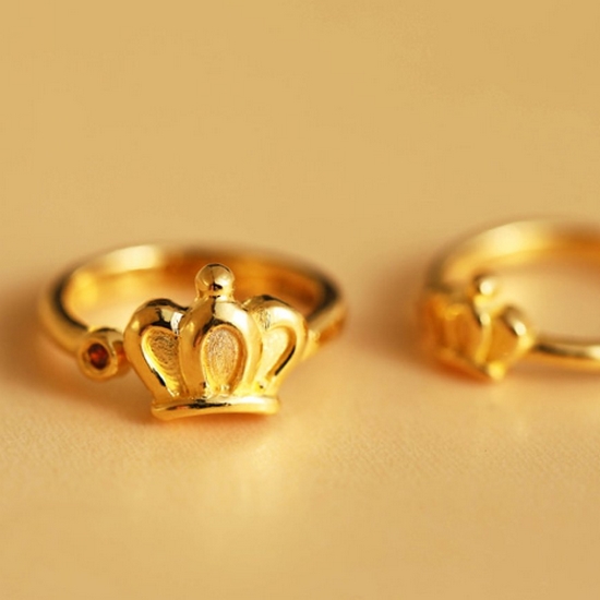 뽀르띠  순금 24K 로얄 크라운 탄생석 돌반지 백일반지 1g