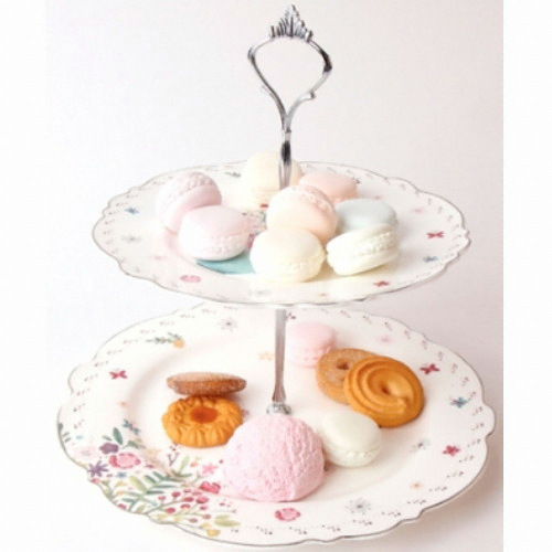 진성세라믹웨어 플뢰르 2단 케이크 스탠드