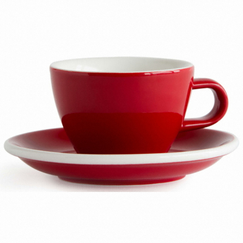 애크미 레드 플랫화이트컵&소서 150ml