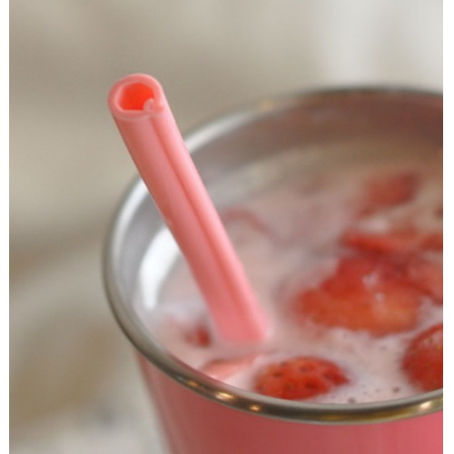 에이비라이프  개방형 실리콘 빨대 핑크