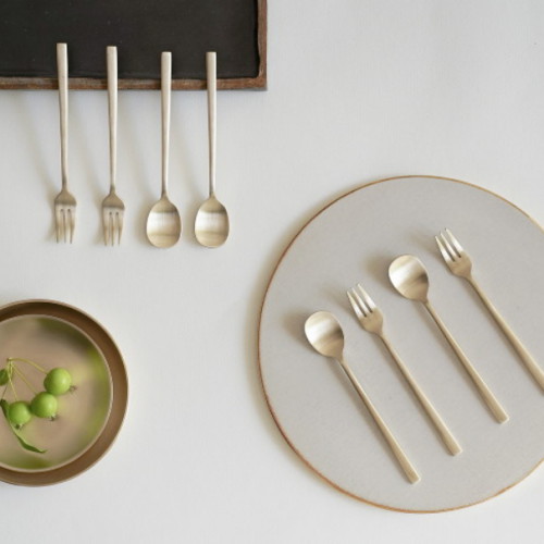 놋담 방짜유기 티스푼 티포크 2P