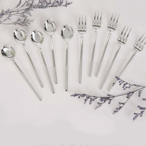 골든벨금속 스퀘어 민 티스푼/티포크 세트 10P