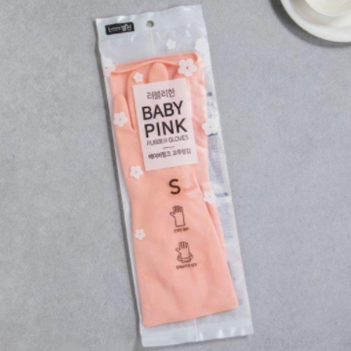 홈에디션명진  러블리한 베이비핑크 고무장갑 소