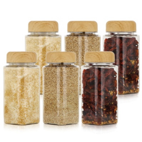 비프로젝트 바른락 사각 패트 양념통 우드체리 400ml