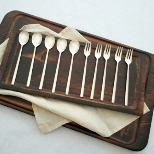 놋담 방짜유기 티스푼 티포크 2P