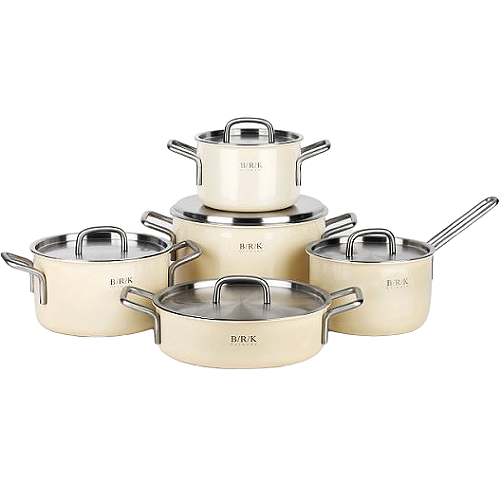 BRK  노르딕 통5중 냄비 5종 세트 크림화이트 (편수18+양수16,20,24+전골24)