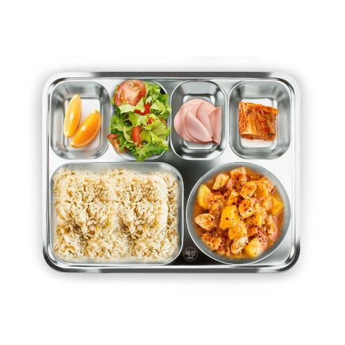 세신퀸센스 성인용 4찬 어른 스텐 식판