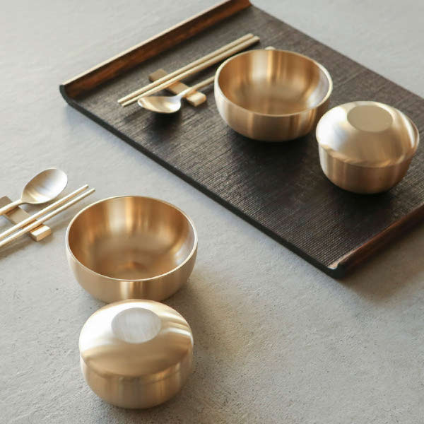 놋담 방짜유기 고궁 부부 단반상기+유기수저 2인 세트 12P