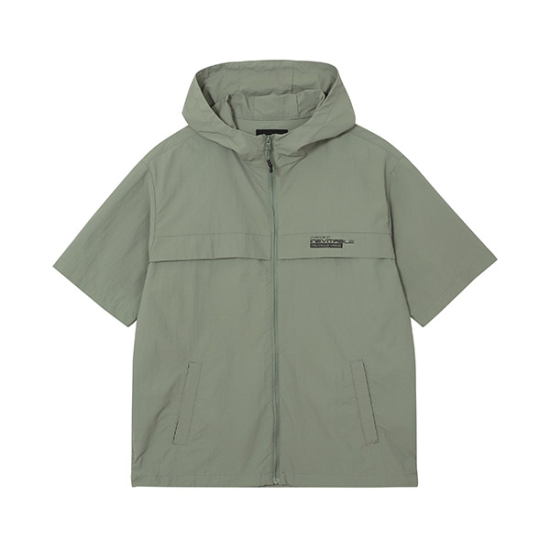 잠뱅이 남성 반팔 바람막이 후드집업_AN2WIZ301-LK