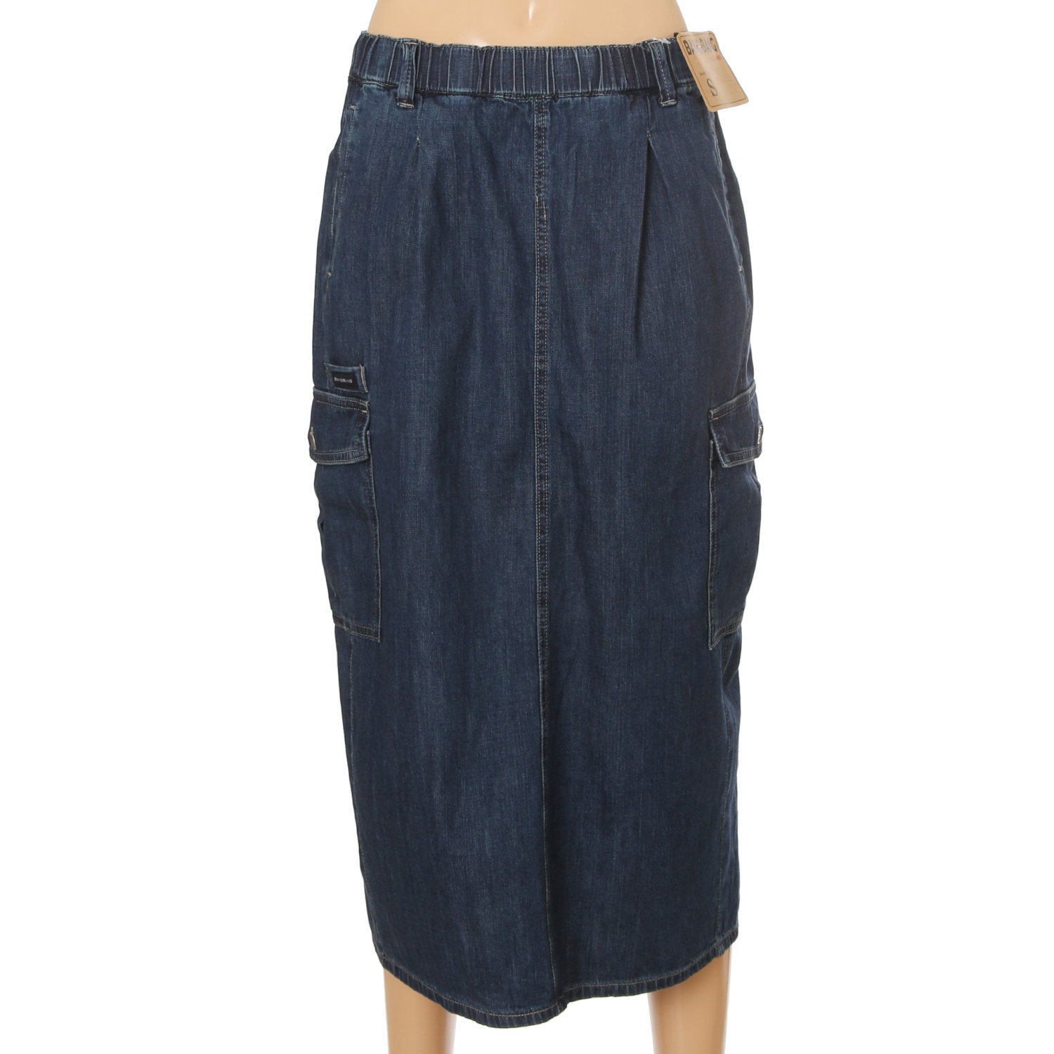 뱅뱅 여성 허리밴드 카고 데님 롱 스커트 NKJD31