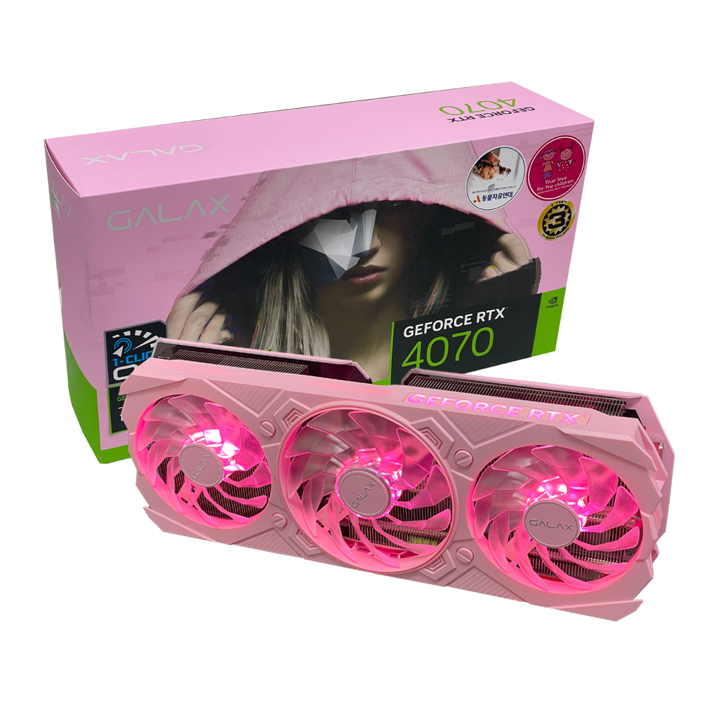 갤럭시 GALAX 지포스 RTX 4070 EX GAMER PINK OC D6X 12GB