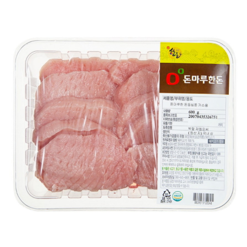 돈마루 한돈 등심 돈까스용 냉장 600g 1개 - 에누리 가격비교