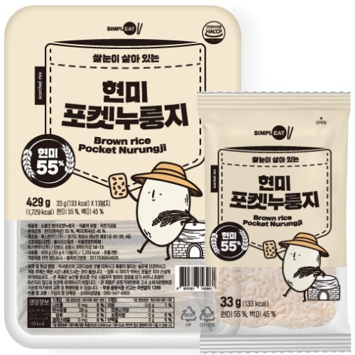 에스앤푸드 심플잇 포켓누룽지 현미 429g 3팩