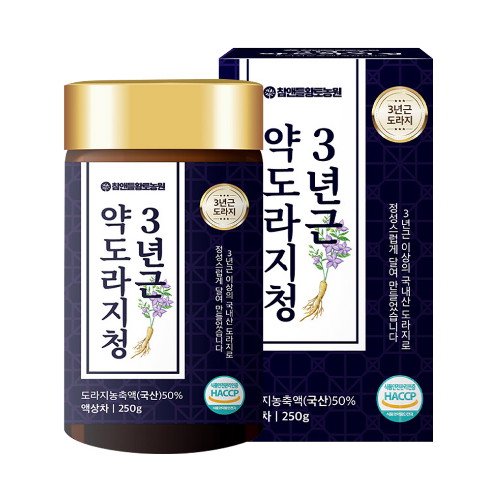 참앤들황토농원 국내산 3년근 약도라지청 250g X 3병