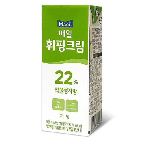 매일유업  휘핑크림 22% 식물성지방 250ml