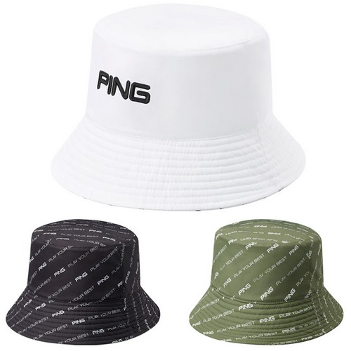 핑  패턴 리버시블 버킷햇