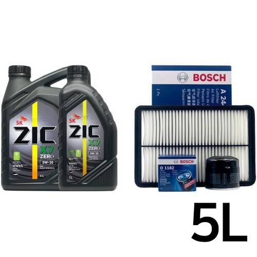 SK엔무브 ZIC 제로 X7 0W30 5L + 보쉬필터 현대 그랜저HG 2.4 가솔린