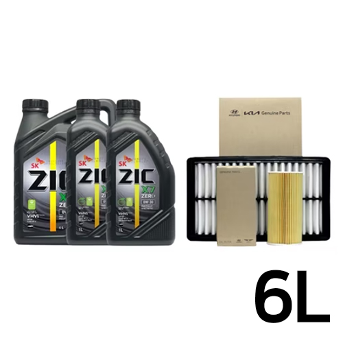 SK엔무브 ZIC 제로 X7 0W30 6L + 보쉬필터 기아 카니발KA4 가솔린