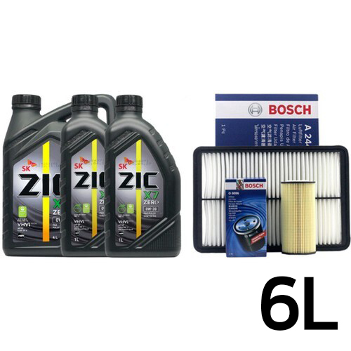 SK엔무브 ZIC 제로 X7 0W30 6L + 보쉬필터 기아 올뉴 카니발 가솔린