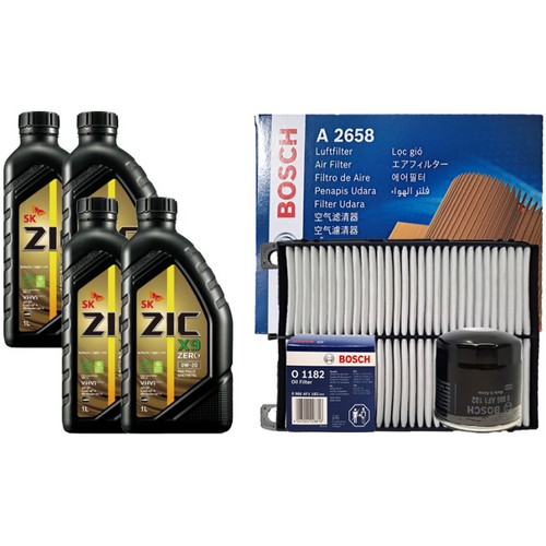 SK엔무브 ZIC 제로 X9 0W20 4L + 보쉬필터 현대 LF쏘나타 뉴라이즈 2.0 하이브리드
