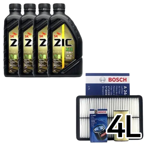 SK엔무브 ZIC 제로 X9 0W20 4L + 보쉬필터 현대 아반떼MD 가솔린