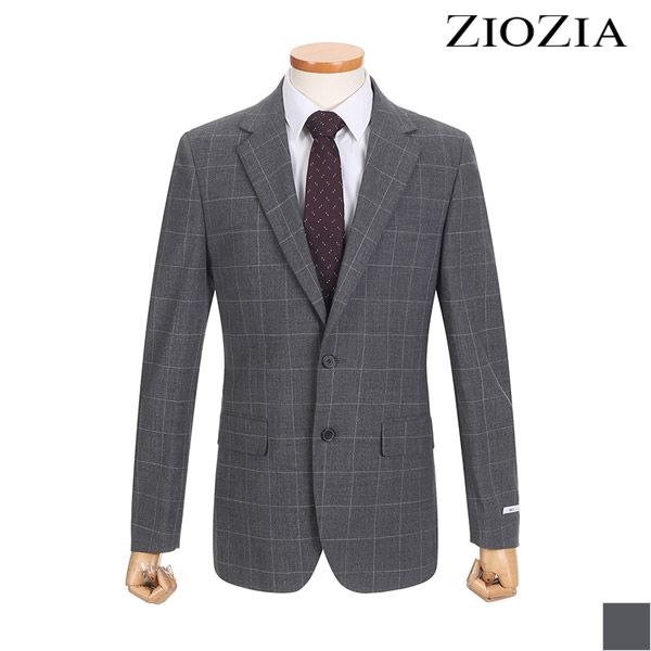 지오지아 톤온톤 그레이 윈도우체크 정장자켓_ABA2SB1207